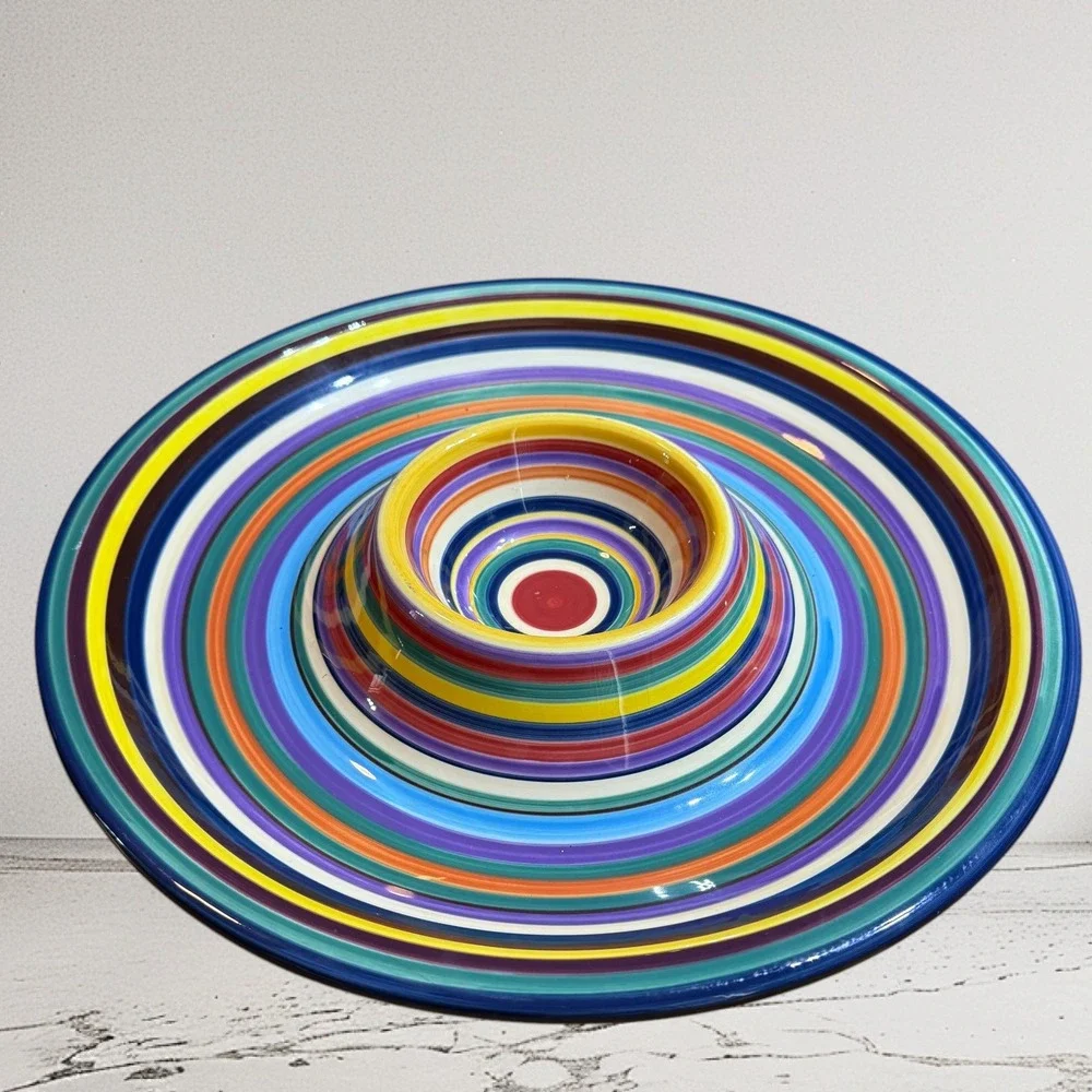 Havana by Tabletops Unlimited Chip and‎ Dip Serving Tray Multicolor 13